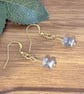 Silver Blue and Gold Czech Glass Earrings