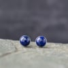 Lapis Lazuli Blue Gemstone Stud Earrings - Sterling Silver Stud Jewellery