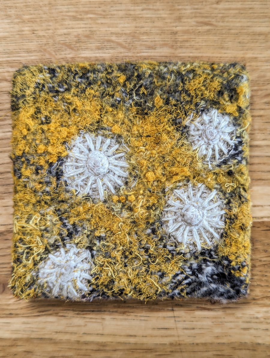 Square Coastal Dreams Textile Mini Art Maritime Sunburst Yellow - UNFRAMED