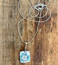 Pretty vintage floral crockery pendent necklace on sterling silver chain 18" - Image 4