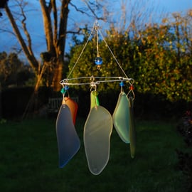 Beach glass suncatcher chimes 