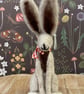 Needle felted upright hare