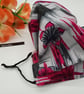 Face mask, large, adjustable, 3 layer,  washable in pink and grey  - Image 2