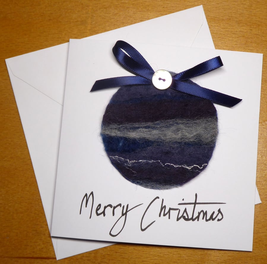 Felt Bauble Christmas Card