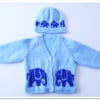 Baby Knitting Pattern for Jacket and matching Hat with Elephants
