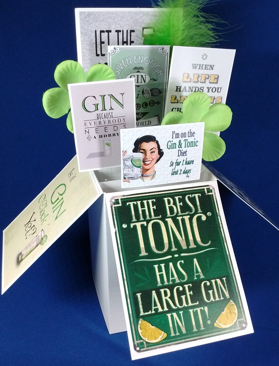 Ladies Birthday Card with Gin