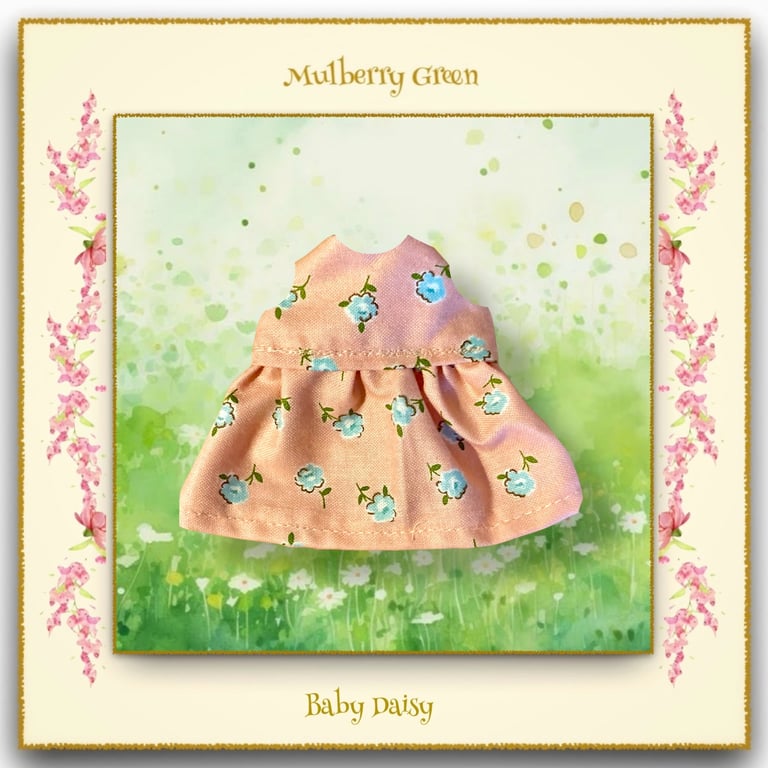 Blue Roses Dress for Baby Daisy 