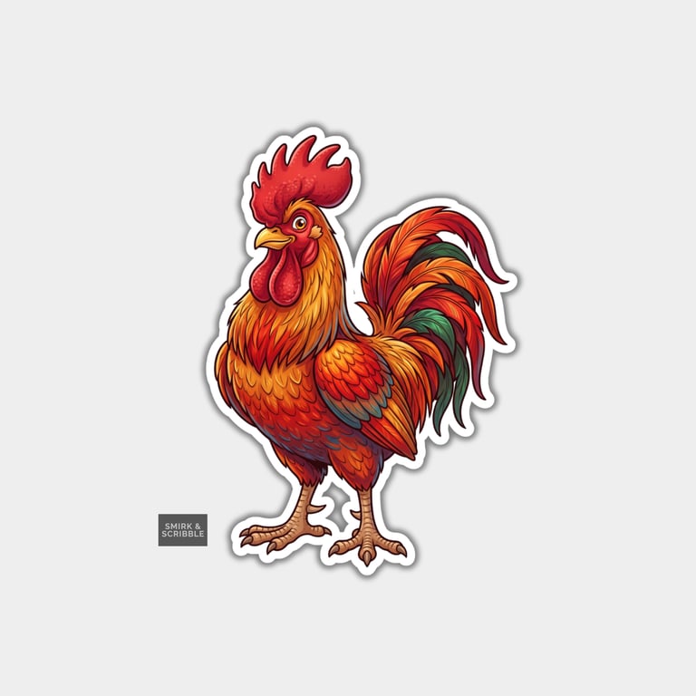 Funny Vinyl Die Cut Sticker For Adults - Cockerel 