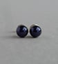 6mm Navy Pearl Stud Earrings - Small, Round, Dark Blue Studs - Jewellery Gifts - Image 3