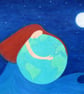 Spiritual Card, Mother Earth Card, Nature Card, Moon Stars Card, Earth Goddess - Image 1