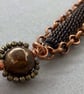 Boho Rustic Flower Necklace and Earrings Set, Agate & Pyrite - Image 5