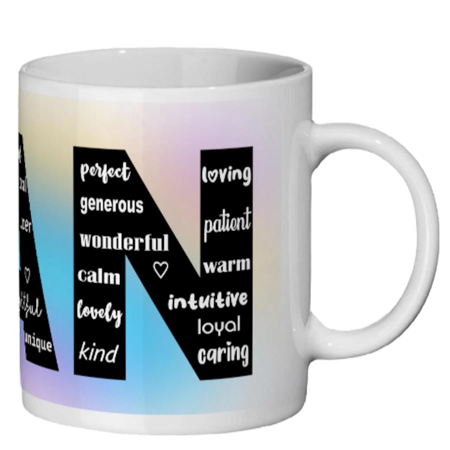 Nan Mug Gift for Grandma on Mothers Day with positive words