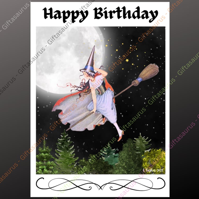 Personalised Birthday Card Plantable Seeded Wiccan Pagan Witch Witchy Gothic