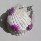 SALE Pink Rhodonite & Rose Quartz Gemstone Beaded Bracelet "Rosalee"