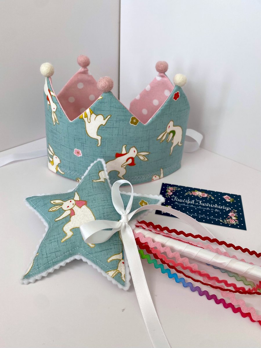 Child’s Fabric Crown & Wand Set  