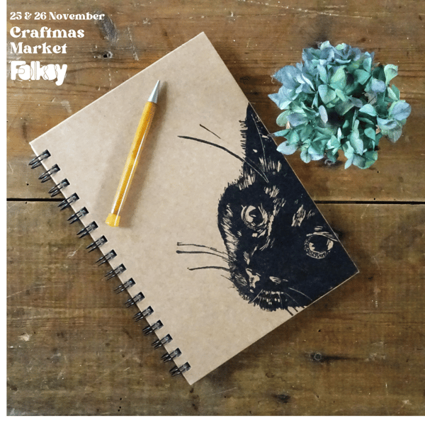 Black Cat Notebook A5 - Kraft cover