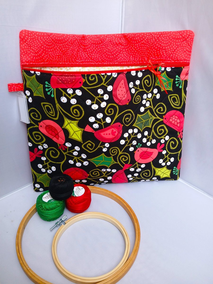 Project Bag, Christmas , Cross Stitch, Embroidery