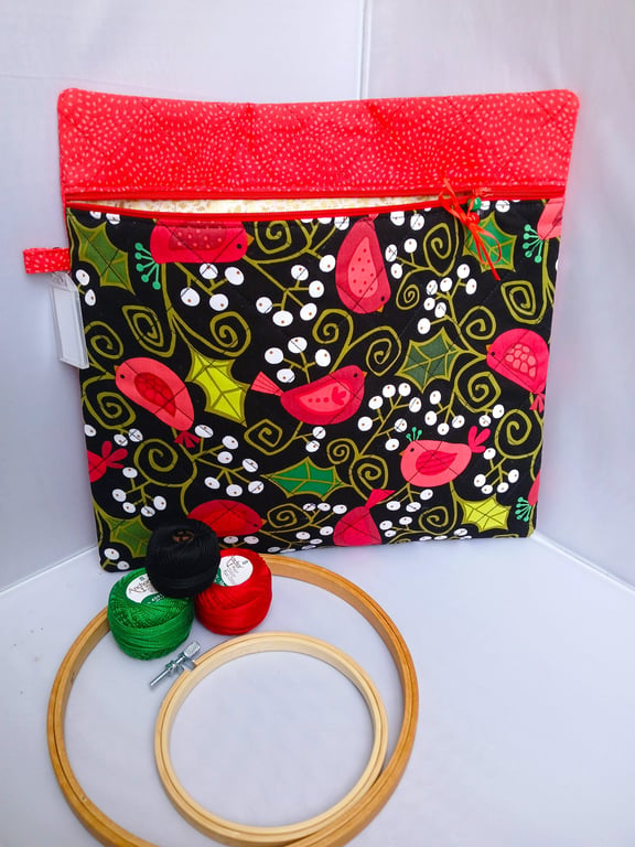 Project Bag, Christmas , Cross Stitch, Embroidery