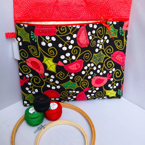 Project Bag, Christmas , Cross Stitch, Embroidery