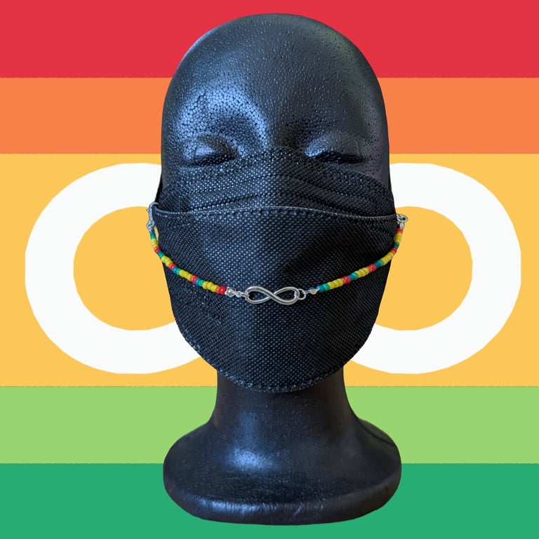 Autistic pride beaded mask chain