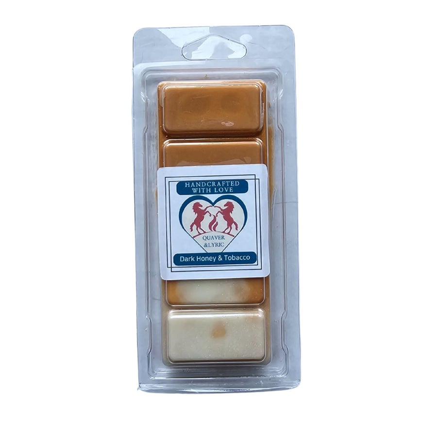 Soy Wax Melt Bar in Clamshell Dark Honey and Tobacco Fragrance 65g