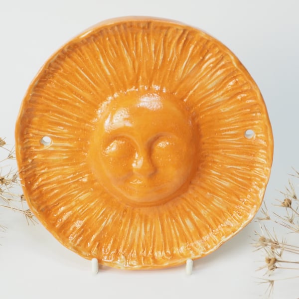 Sun Plaque for Garden or Indoors - Tuscany Orange