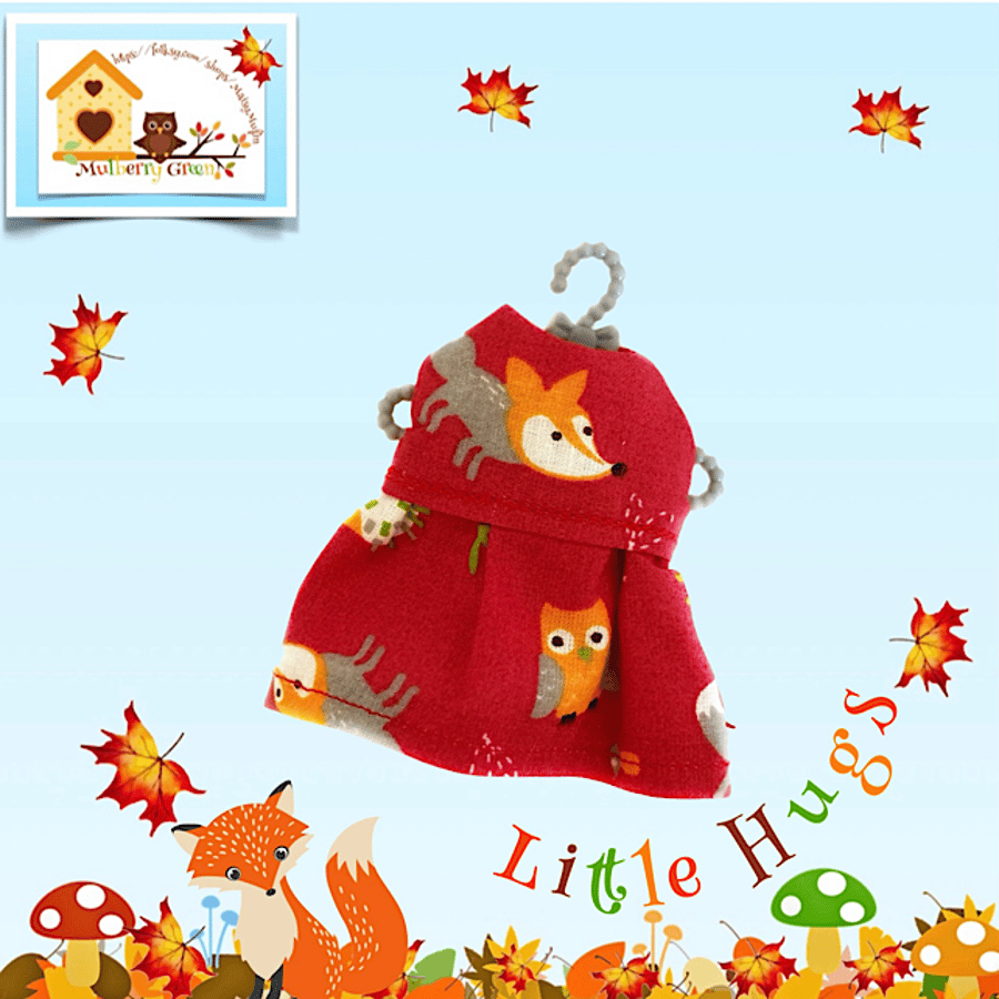 Red Little Foxes Dress to fit the Little Hugs dolls and Baby Daisy