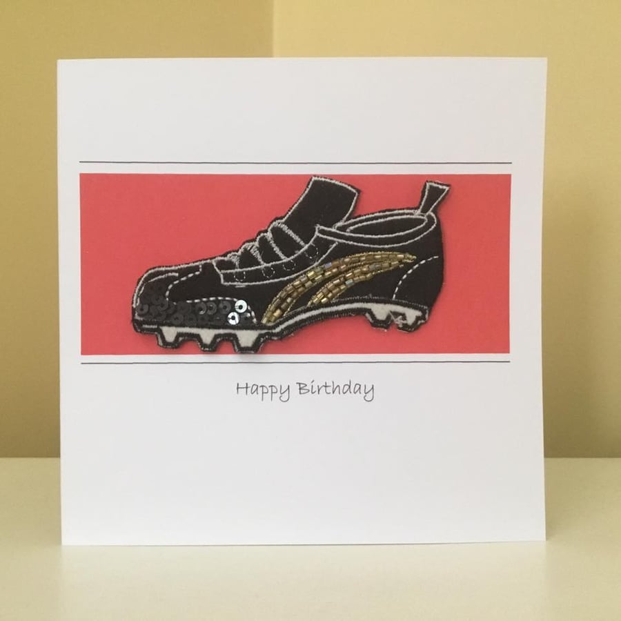 Handmade Football Boot Card