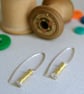 Silver Bobbin Earrings - Sewing Gift, Cotton Anniversary Gift, Seamstress Gift  - Image 6