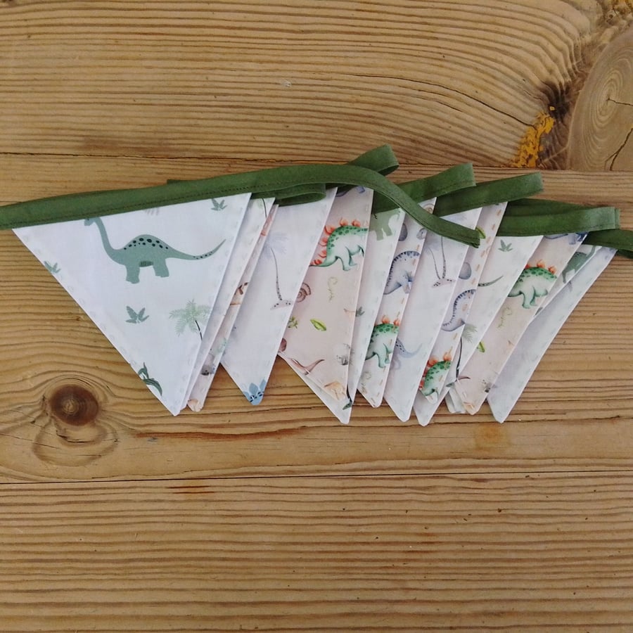 Mini bunting in a cute dinosaur theme ideal for party or room decoration
