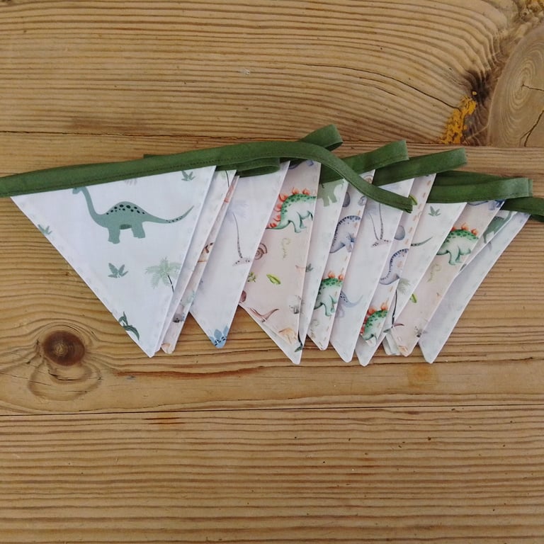 Mini bunting in a cute dinosaur theme ideal for party or room decoration