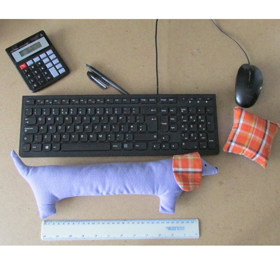 Wrist Rest for Keyboard & Mouse, Support PC Hand Rest. Sausage Dog Desk Pet.