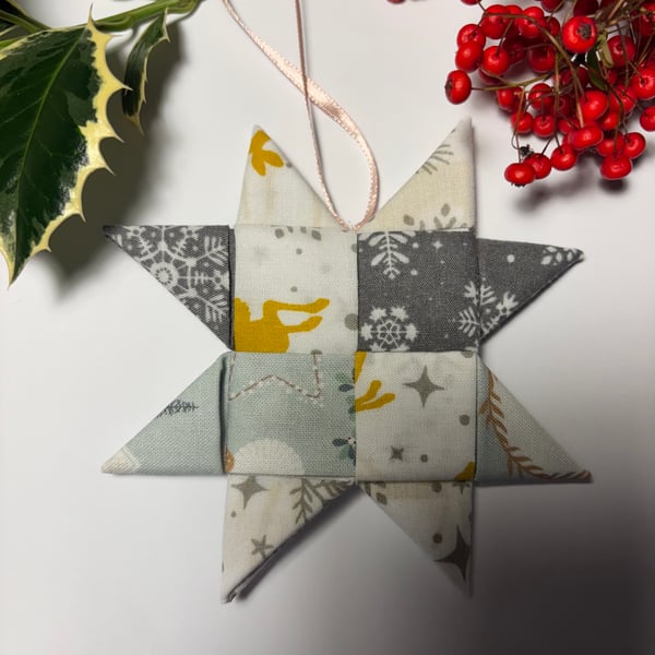 Festive Fabric Christmas Star Decoration