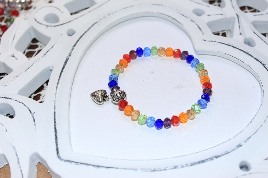 Rainbow crystal bracelet 