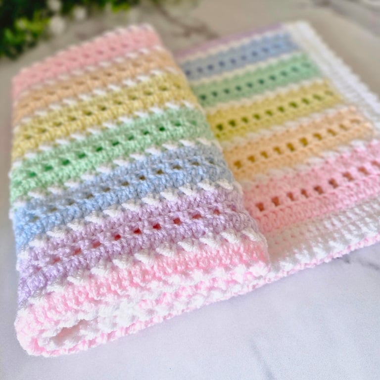 Rainbow Baby Blanket - Striped Design - SLIGHT SECONDS 