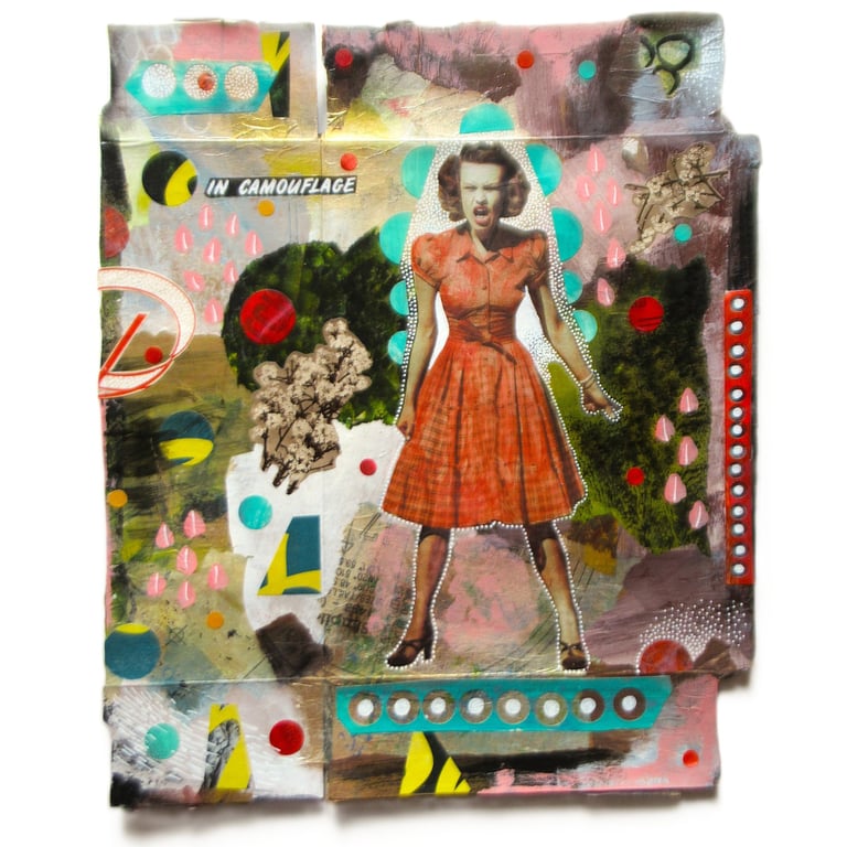 Surreal Figurative Feminist Retro Pop Art Angry Women Rage Artwork 50s Housewife