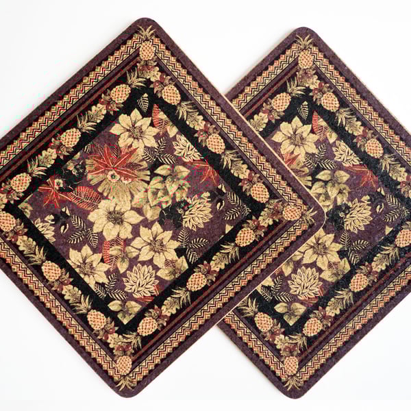 Two Tropical Panther Square Placemats