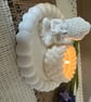 Handmade bubble tray with tea light holder and small Buddha 