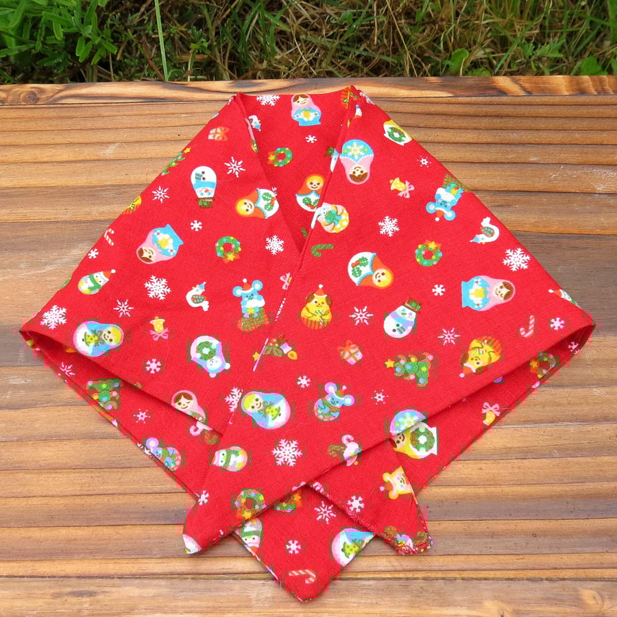Christmas.  A doggy bandana. Size extra small,  44.5cm x 22cm.