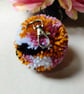 Wool Pompom Bag Charm, Fluffy Pompom Keyring, 7cm, Gift Idea.