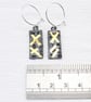 Unique Keum boo earrings handmade by John & Dawn Field. Oxidised sterling silver - Image 3