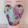 Handmade 3 layers butterflies reusable adult face mask.