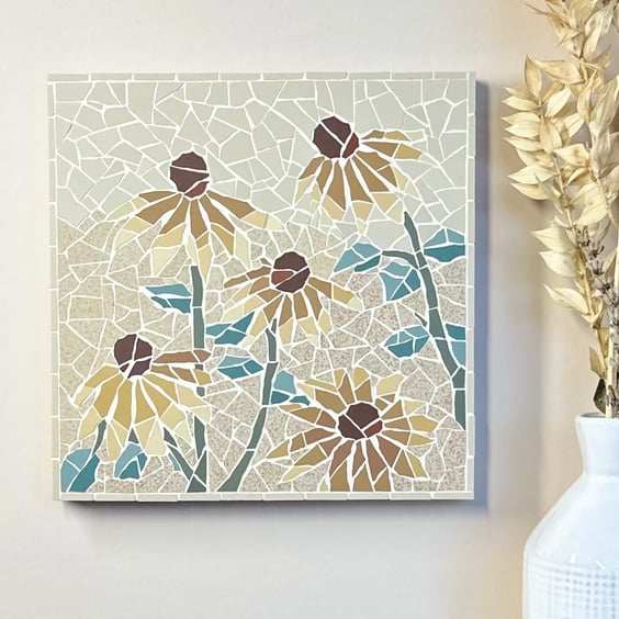 Original Floral Art - Rudbeckias in Burnt Orange Mosaic