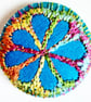 Buttons 1 inch button Hand Dyed Silks and Cottons Free Machine Embroidery Button