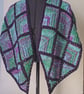 Shawl, Scarf, Wrap, Knitted Handspun, Purple, Pink, Blue, Green, Merino Wool - Image 10