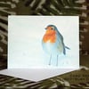 Exclusive Handmade Christmas Robin Greetings Card on Archive Photo Paper
