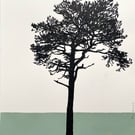 Ashdown Pine no.49, Original Artwork, A4 size, green