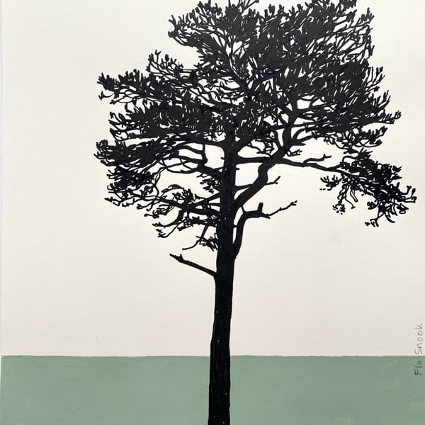 Ashdown Pine no.49, Original Artwork, A4 size, green