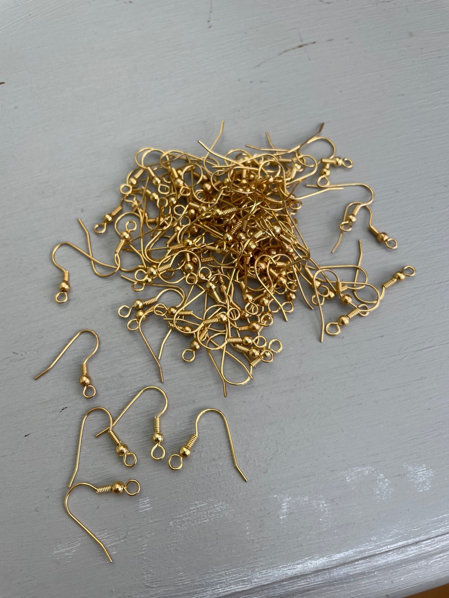 Gold tone nickel free shepherds hook ear wires