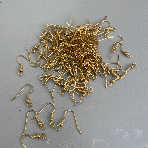 Gold tone nickel free shepherds hook ear wires